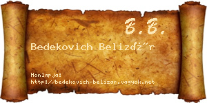 Bedekovich Belizár névjegykártya